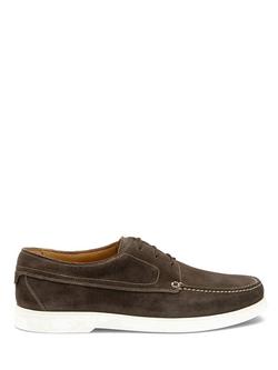 Loake Sardinia Suede Moccasin Boat Shoes, Chestnut, Anthracite