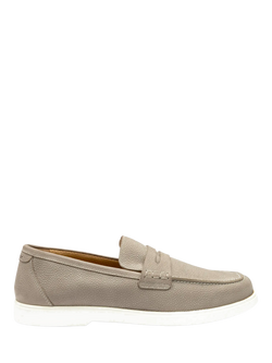 Loake Como Nubuck Loafers, Dark Brown, Grey