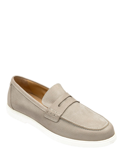 Loake Como Nubuck Loafers, Dark Brown - view 2, Grey