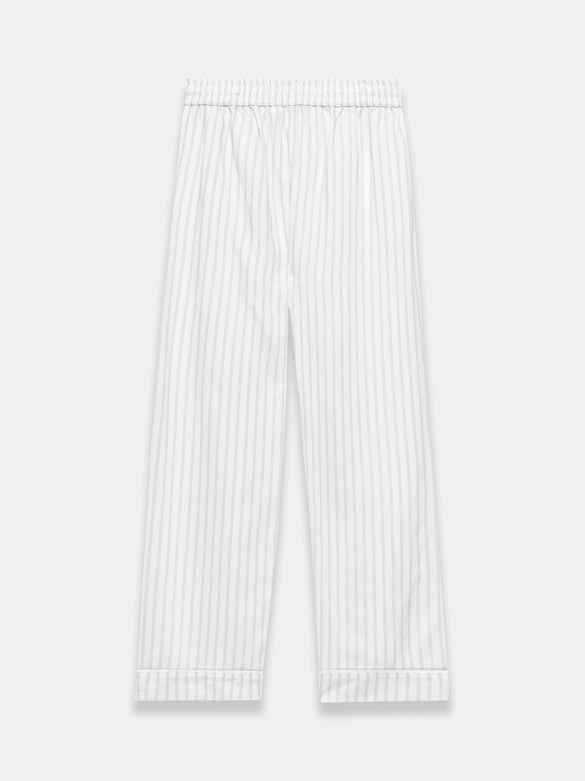 Product image 6 of 7, which shows Mint Velvet Stripe Pyjama Bottoms, Grey/Multi, L