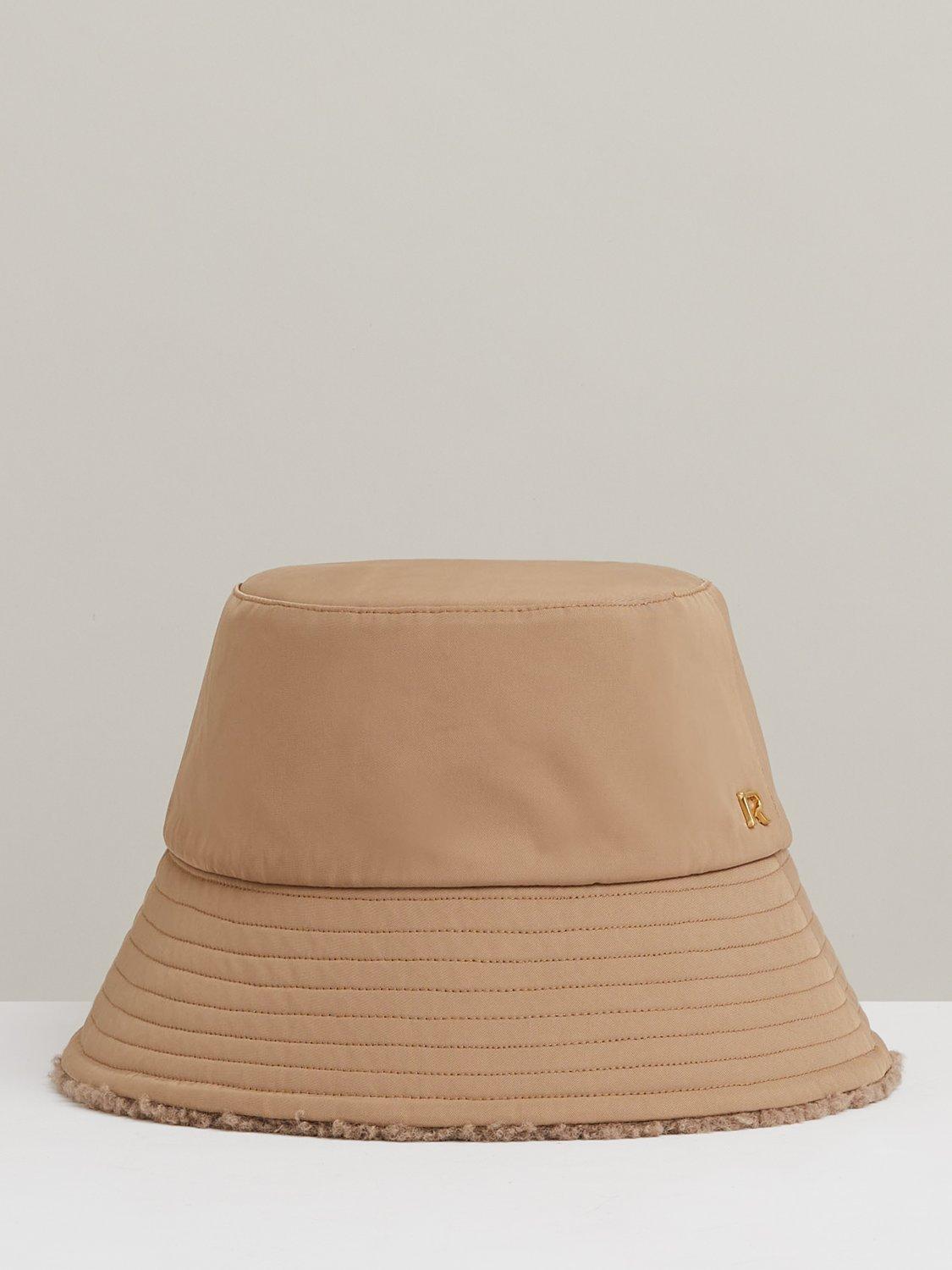 Reiss Bella Reversible Bucket Hat, Taupe, Taupe