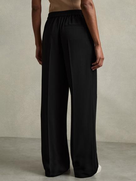 Reiss Eden Wide Leg Trousers - view 2, Black
