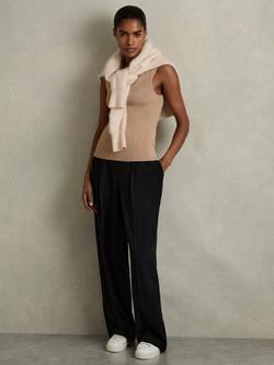 Reiss Petite Eden Wide Leg Trousers, Black