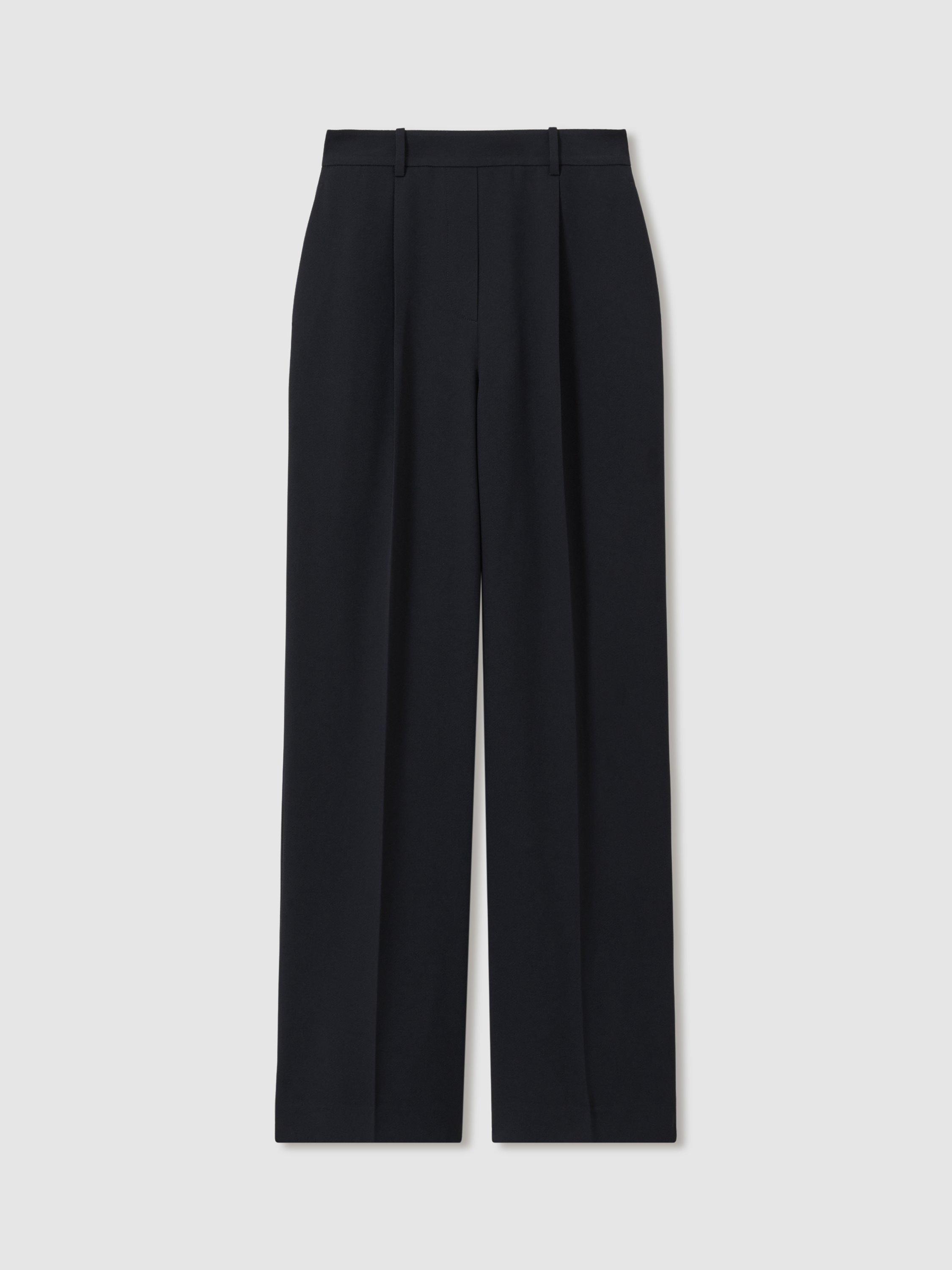 Product image 3 of 5, which shows Reiss Petite Eden Wide Leg Trousers, Navy, 6Pt