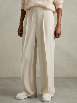 Reiss Petite Eden Crepe Trousers, Cream, Cream