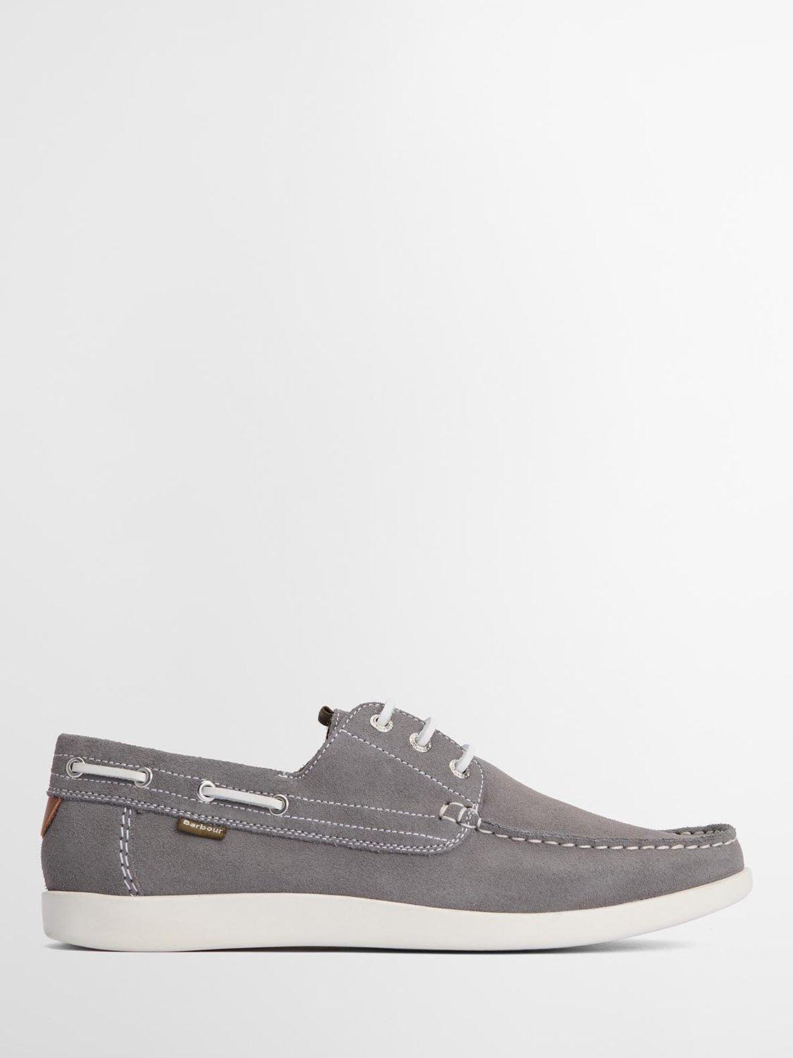 Product image 1 of 6, which shows Barbour Armada Suede Boat Shoes, Grey, 7