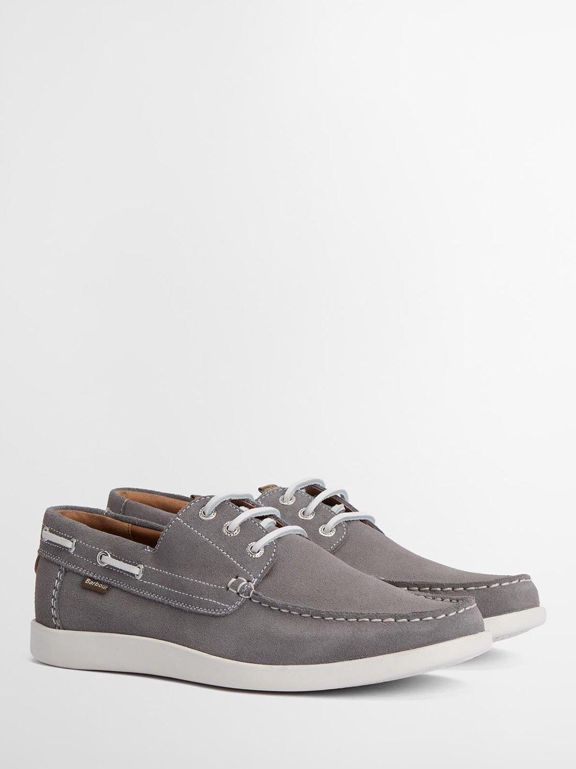 Product image 2 of 6, which shows Barbour Armada Suede Boat Shoes, Grey, 7