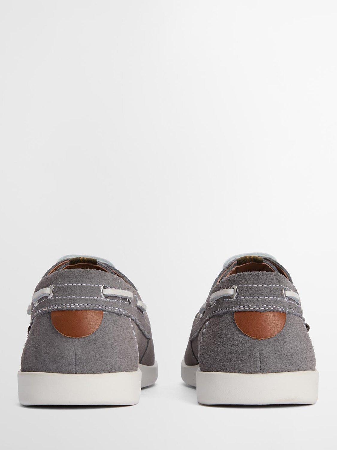 Product image 3 of 6, which shows Barbour Armada Suede Boat Shoes, Grey, 7