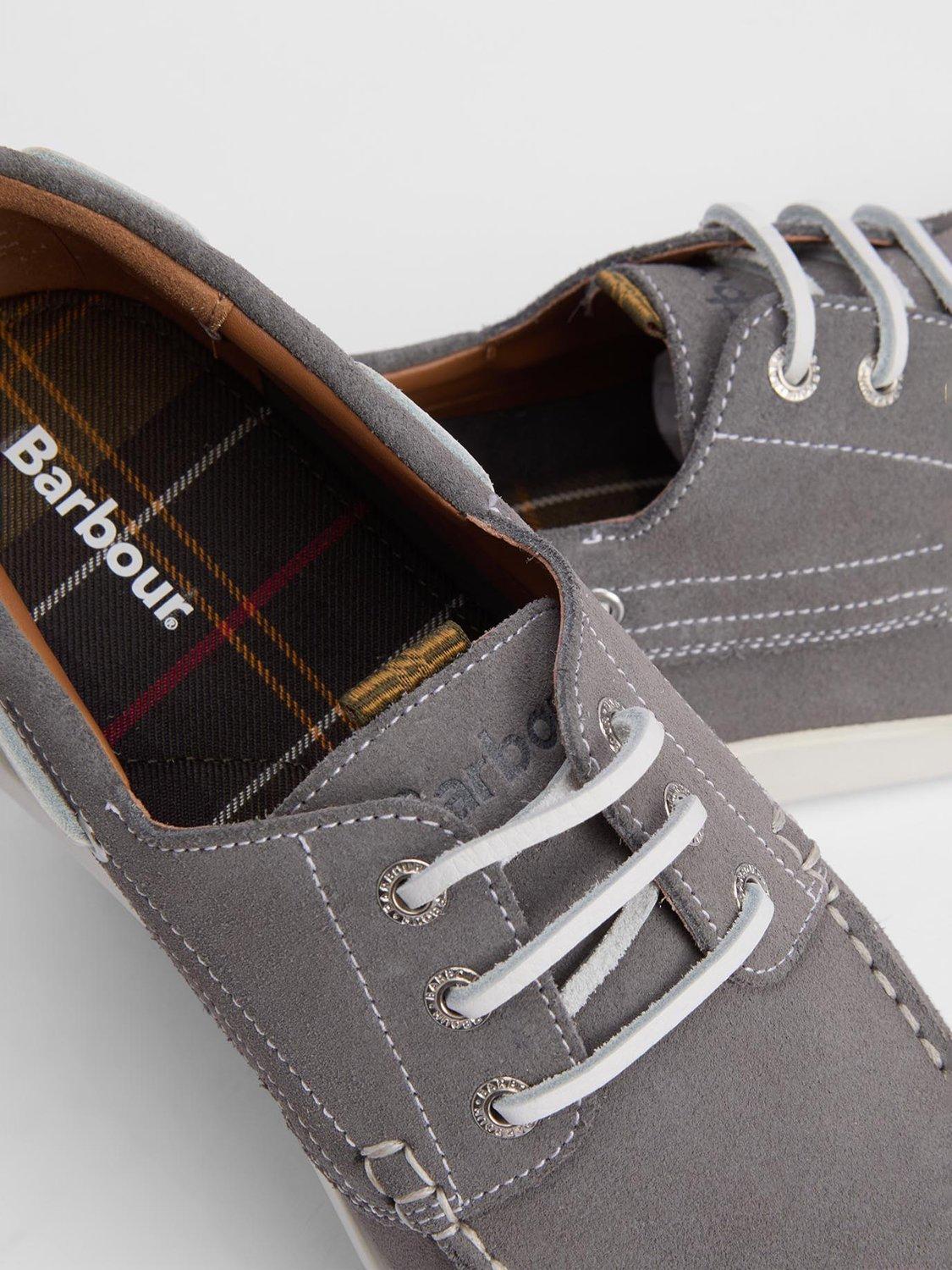 Product image 6 of 6, which shows Barbour Armada Suede Boat Shoes, Grey, 7