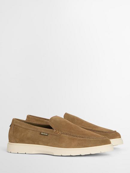 Barbour Carty Suede Loafers - view 2, Taupe