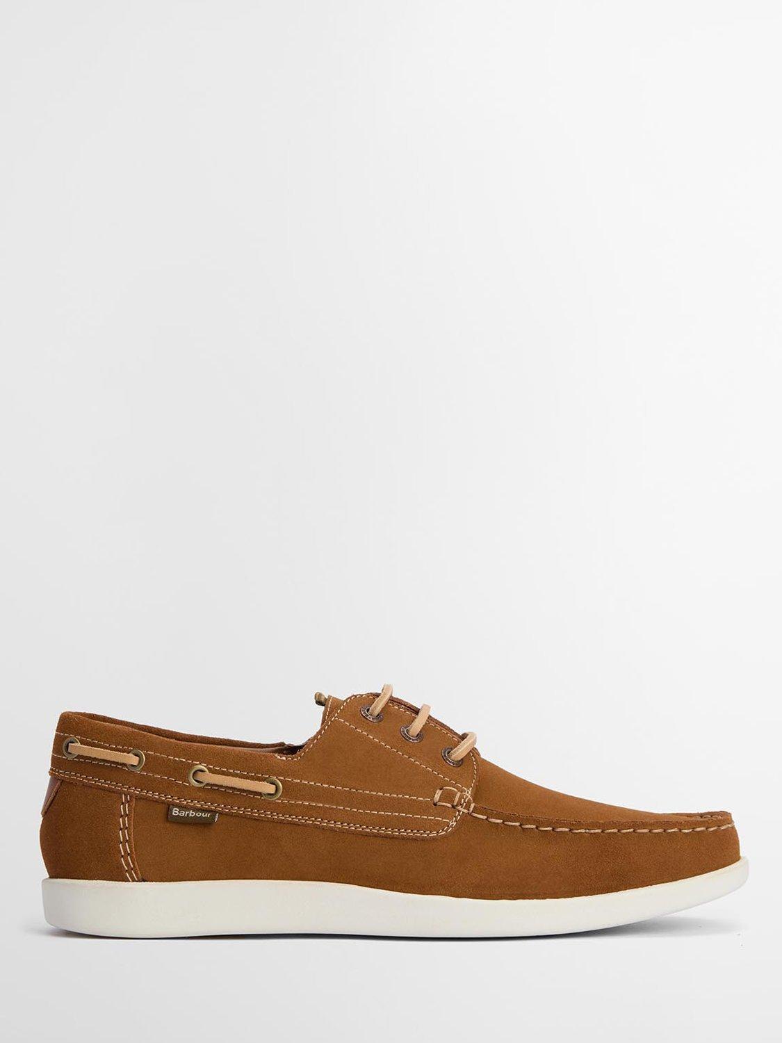 Product image 1 of 6, which shows Barbour Armada Suede Boat Shoes, Tan, 7