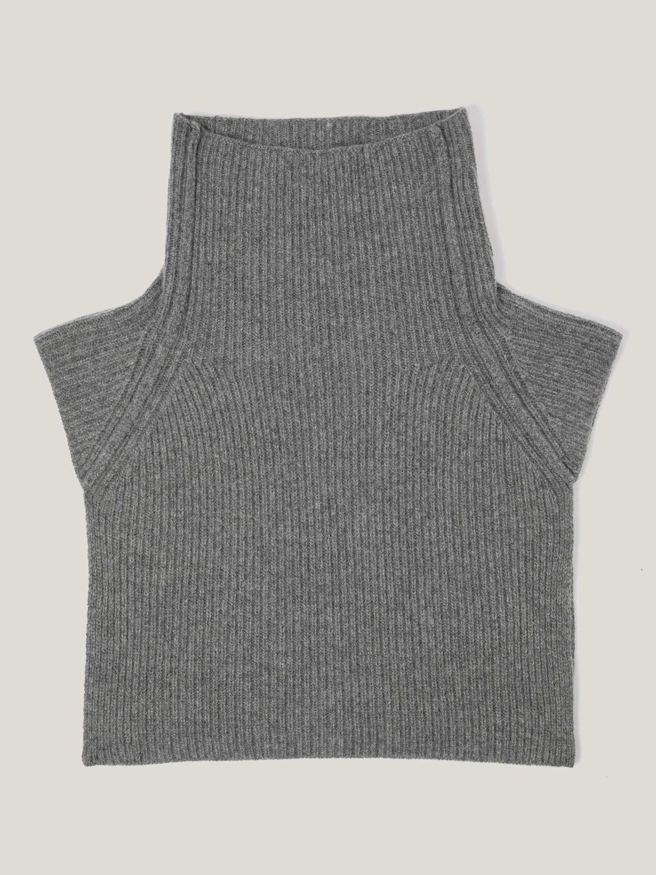 Jigsaw Wool Rich Roll Neck Bib, Grey