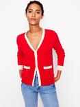 Boden Emilia Preppy Cardigan, Poppy Red
