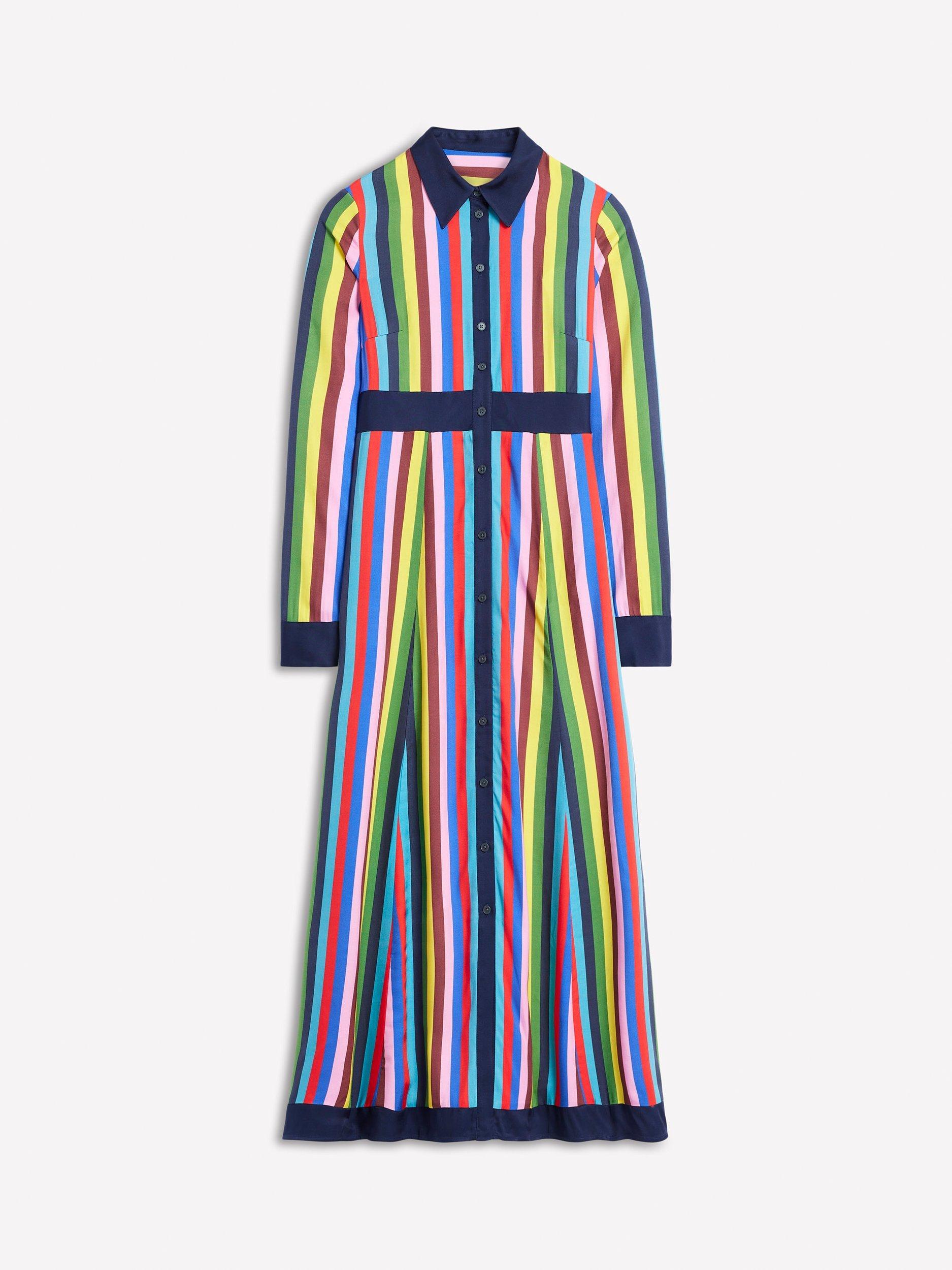 Product image 5 of 5, which shows Boden Empire Stripe Shirt Dress, Multi, 8