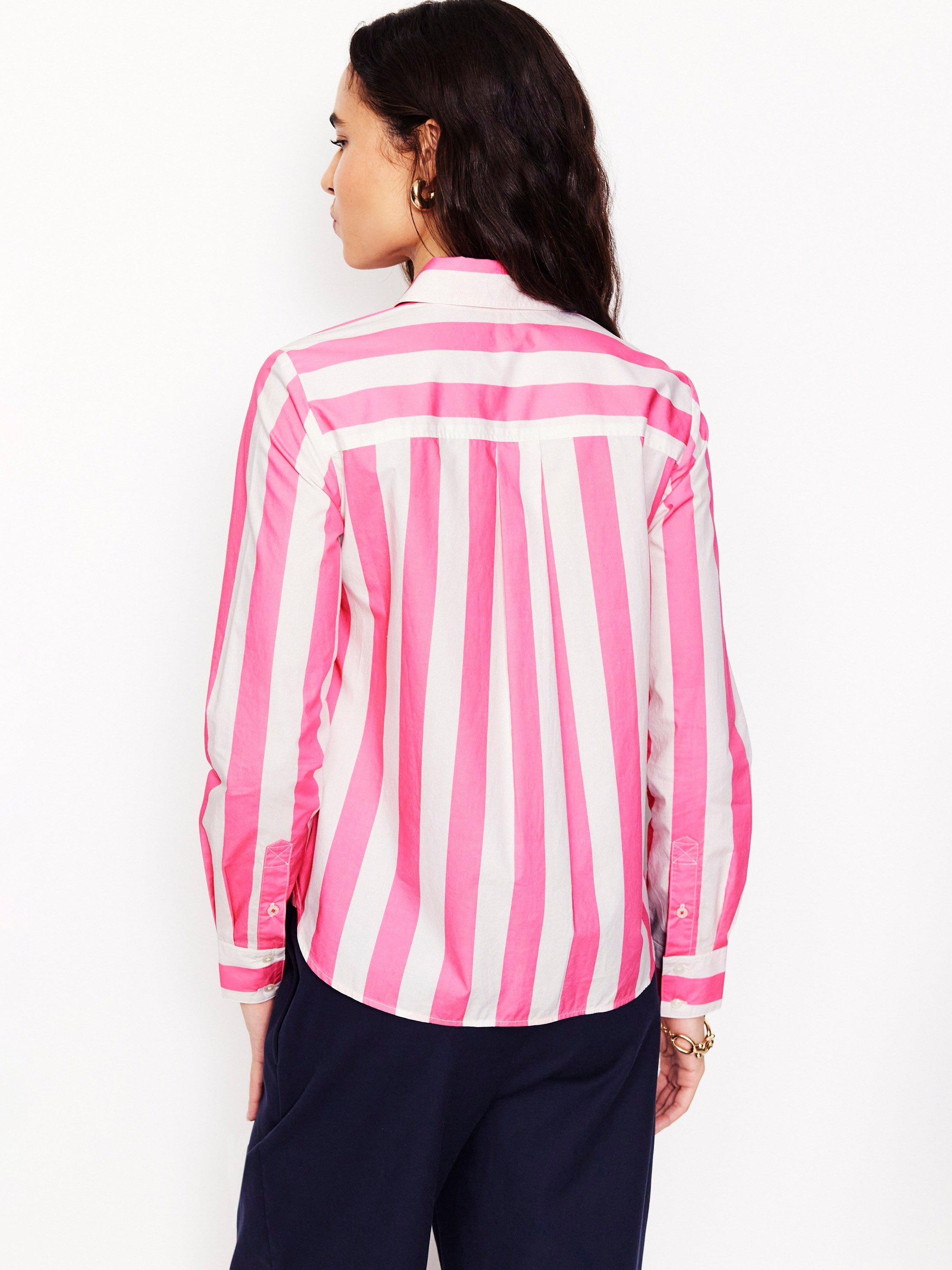 Product image 3 of 5, which shows Boden Sienna Stripe Shirt, Rose/Ivory, 8