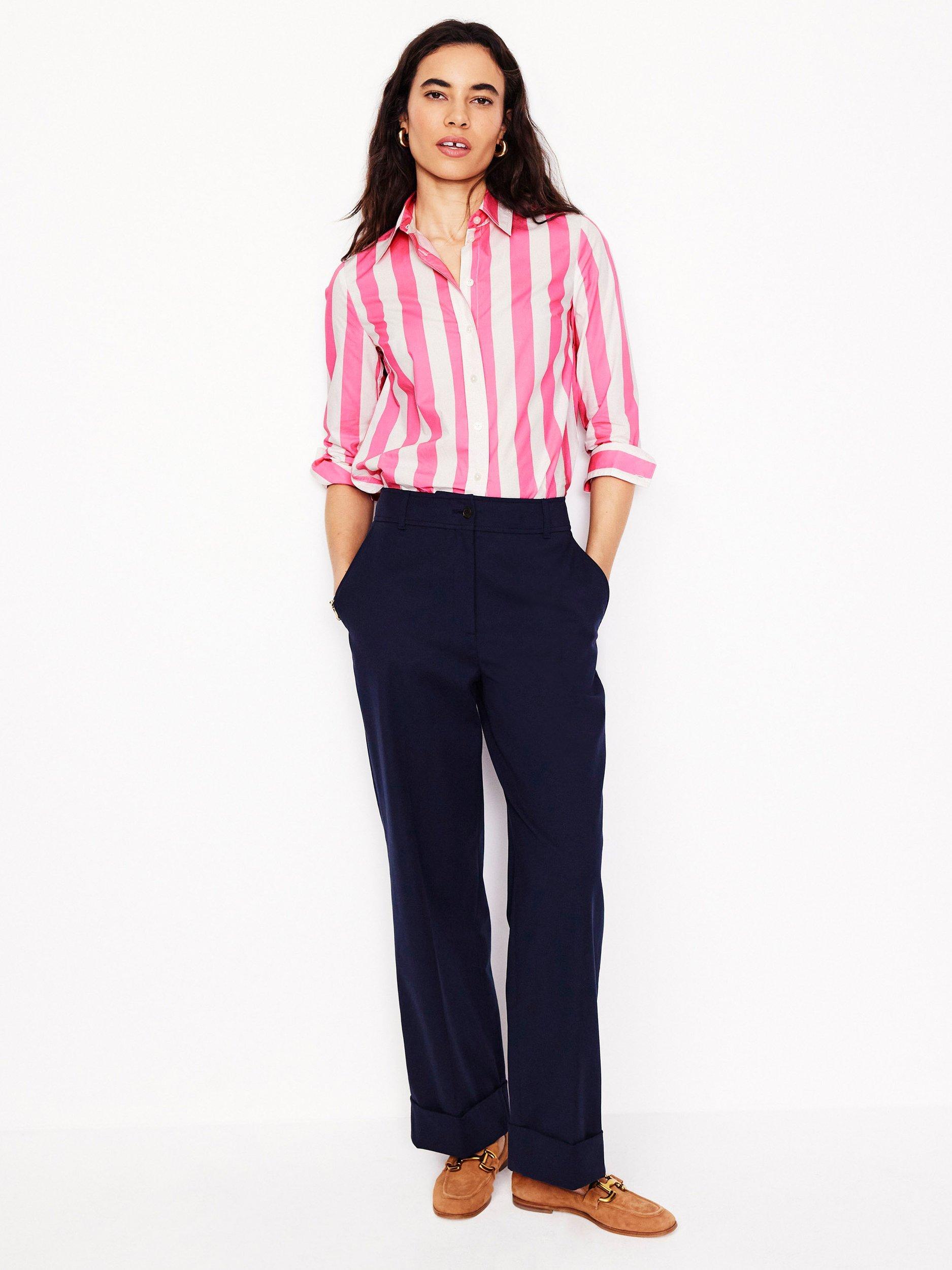 Product image 4 of 5, which shows Boden Sienna Stripe Shirt, Rose/Ivory, 8