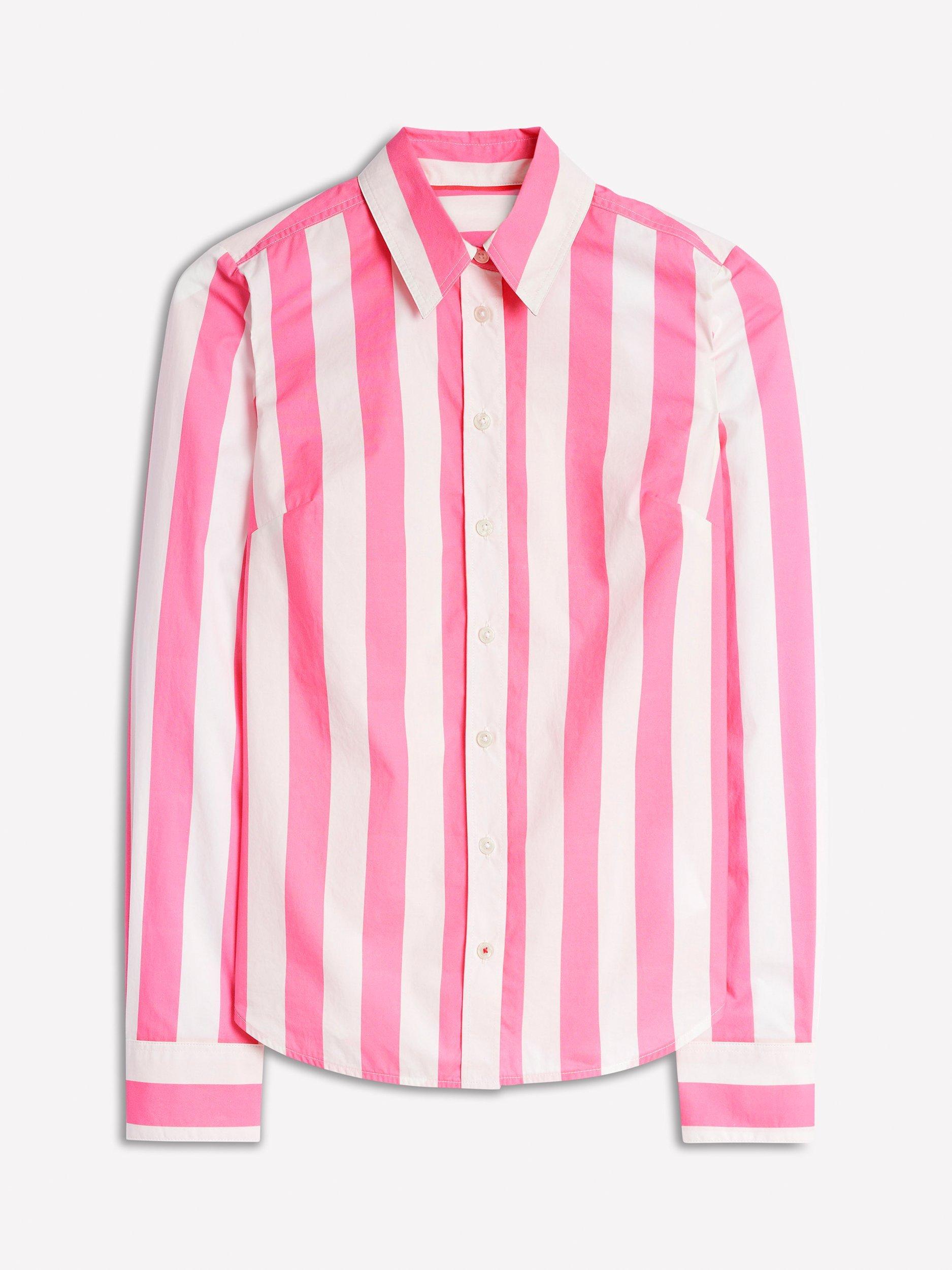 Product image 5 of 5, which shows Boden Sienna Stripe Shirt, Rose/Ivory, 8