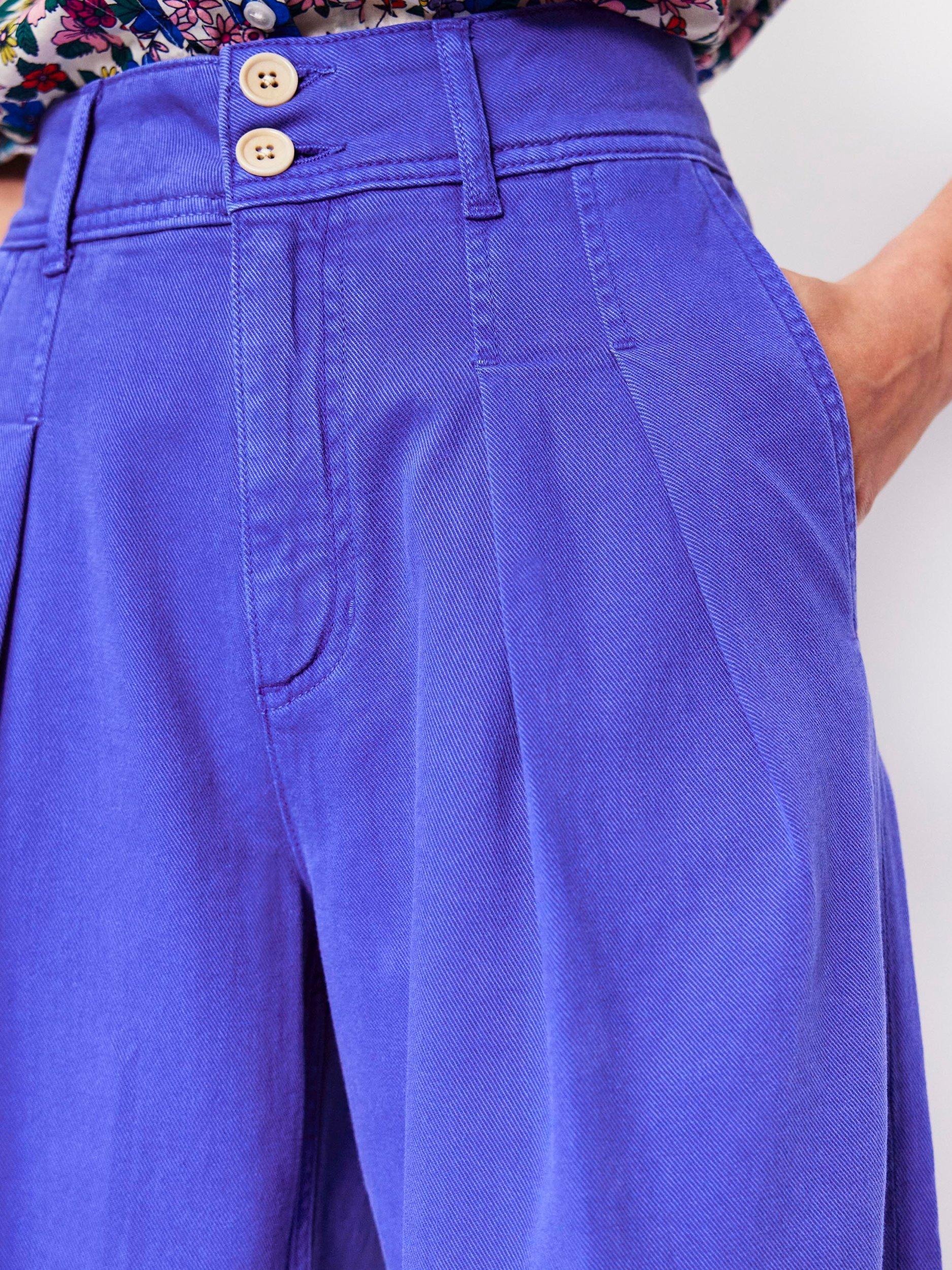 Product image 2 of 5, which shows Boden Brompton Wide Leg Trousers, Bright Blue, 16