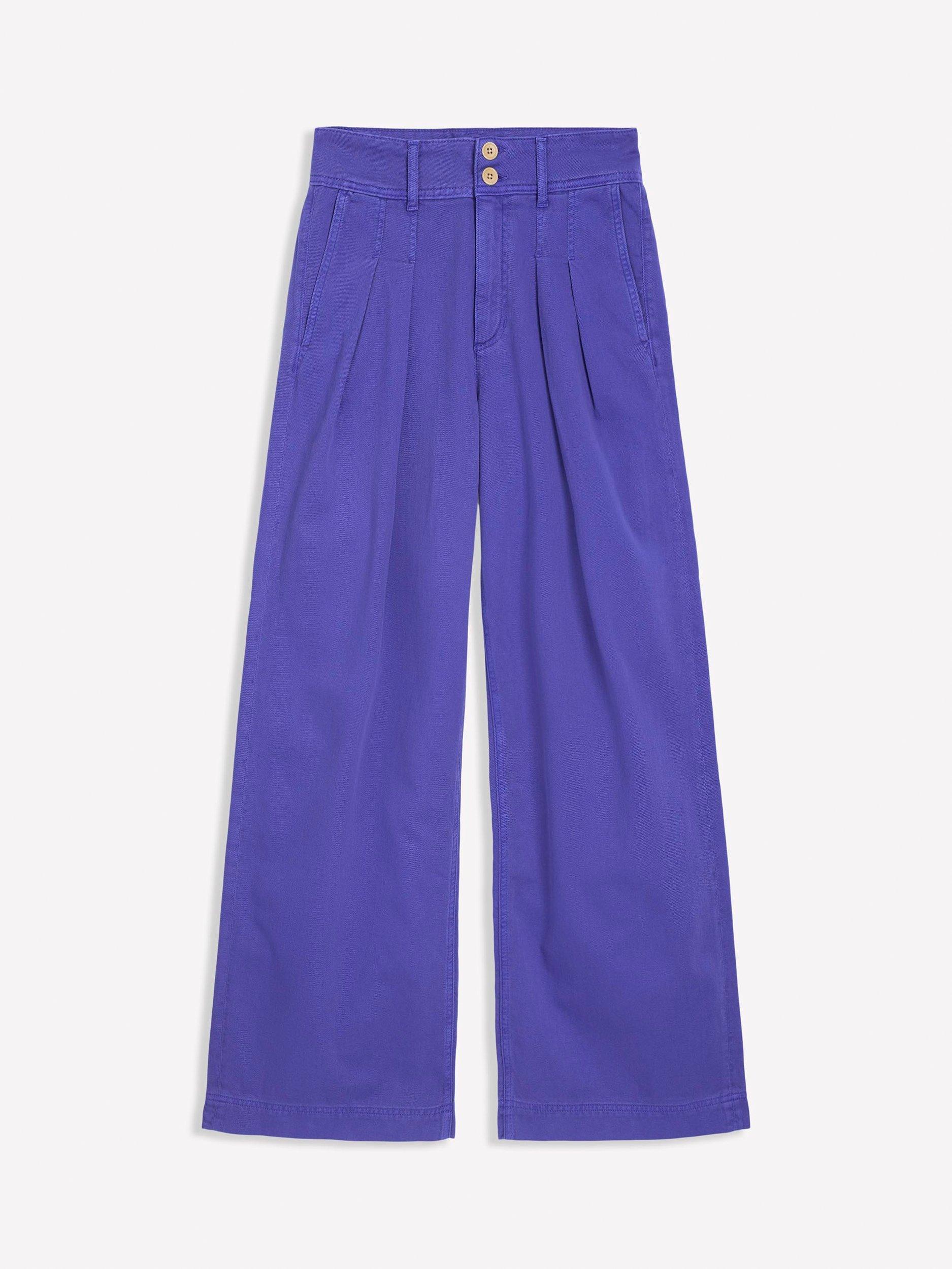 Product image 5 of 5, which shows Boden Brompton Wide Leg Trousers, Bright Blue, 16