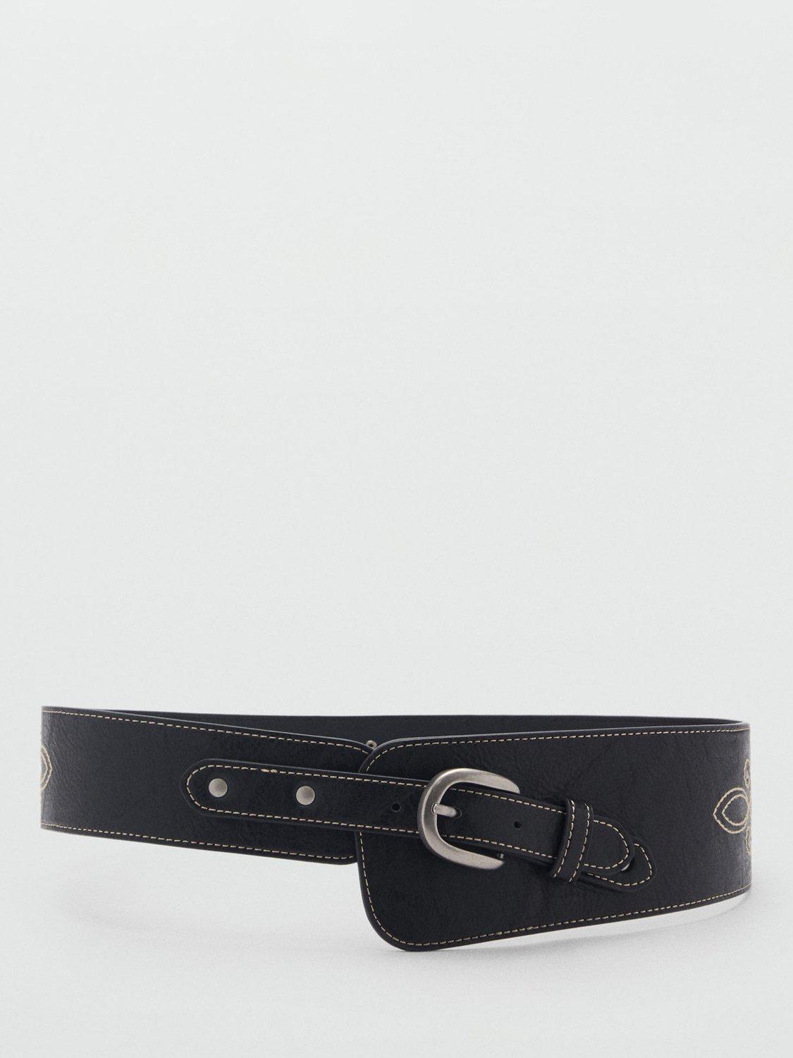 Mango Flor Chunky Belt, Black