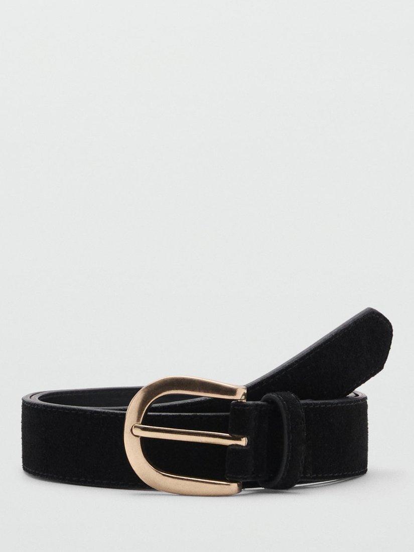 Mango Karina Suede Belt, Black