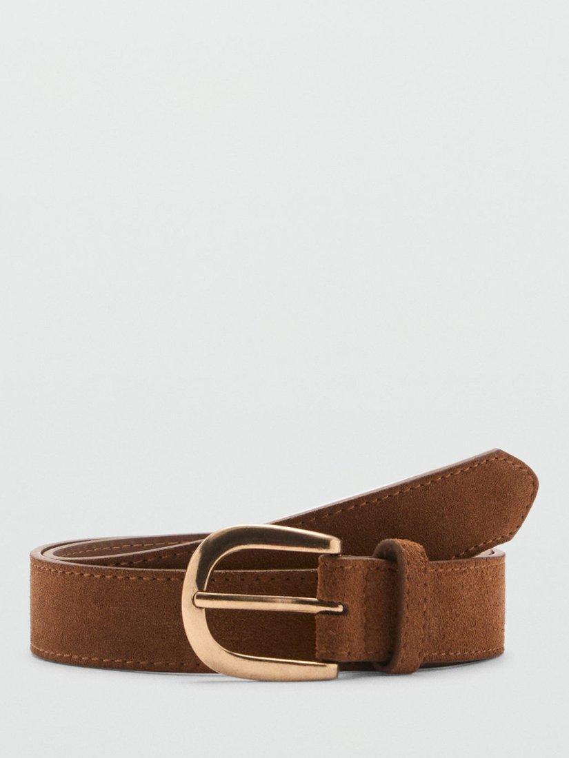 Mango Karina Suede Belt, Brown