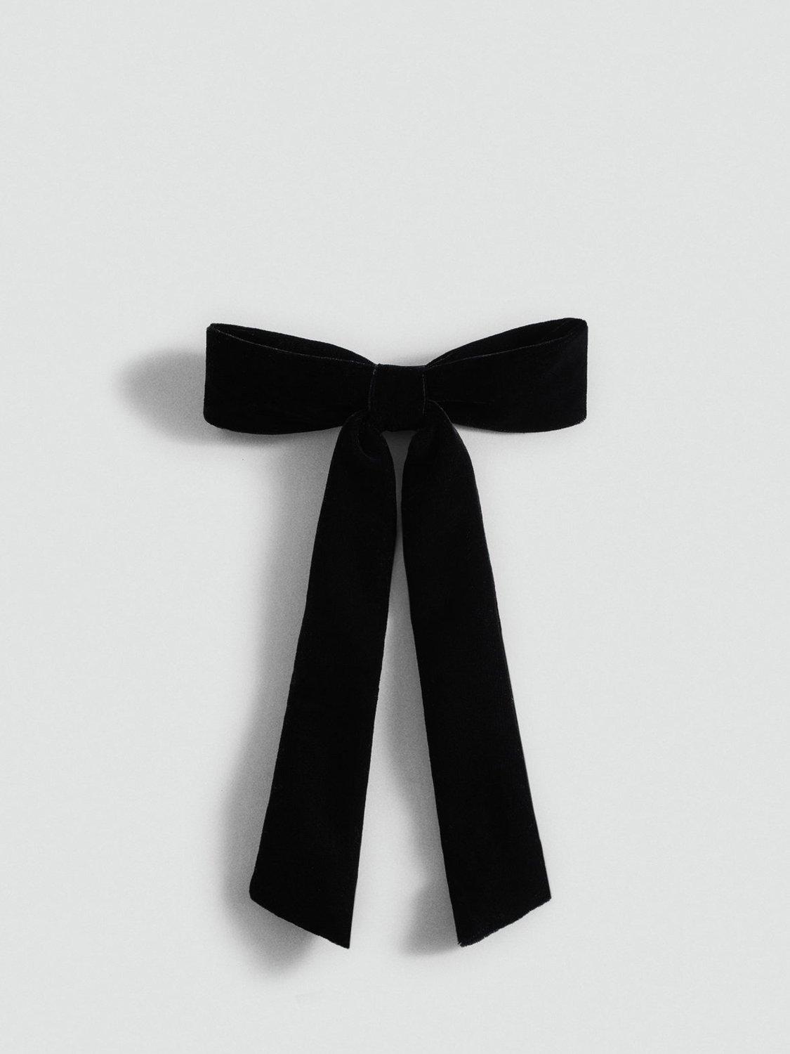 Mango Lilav Bow Hair Clip, Black