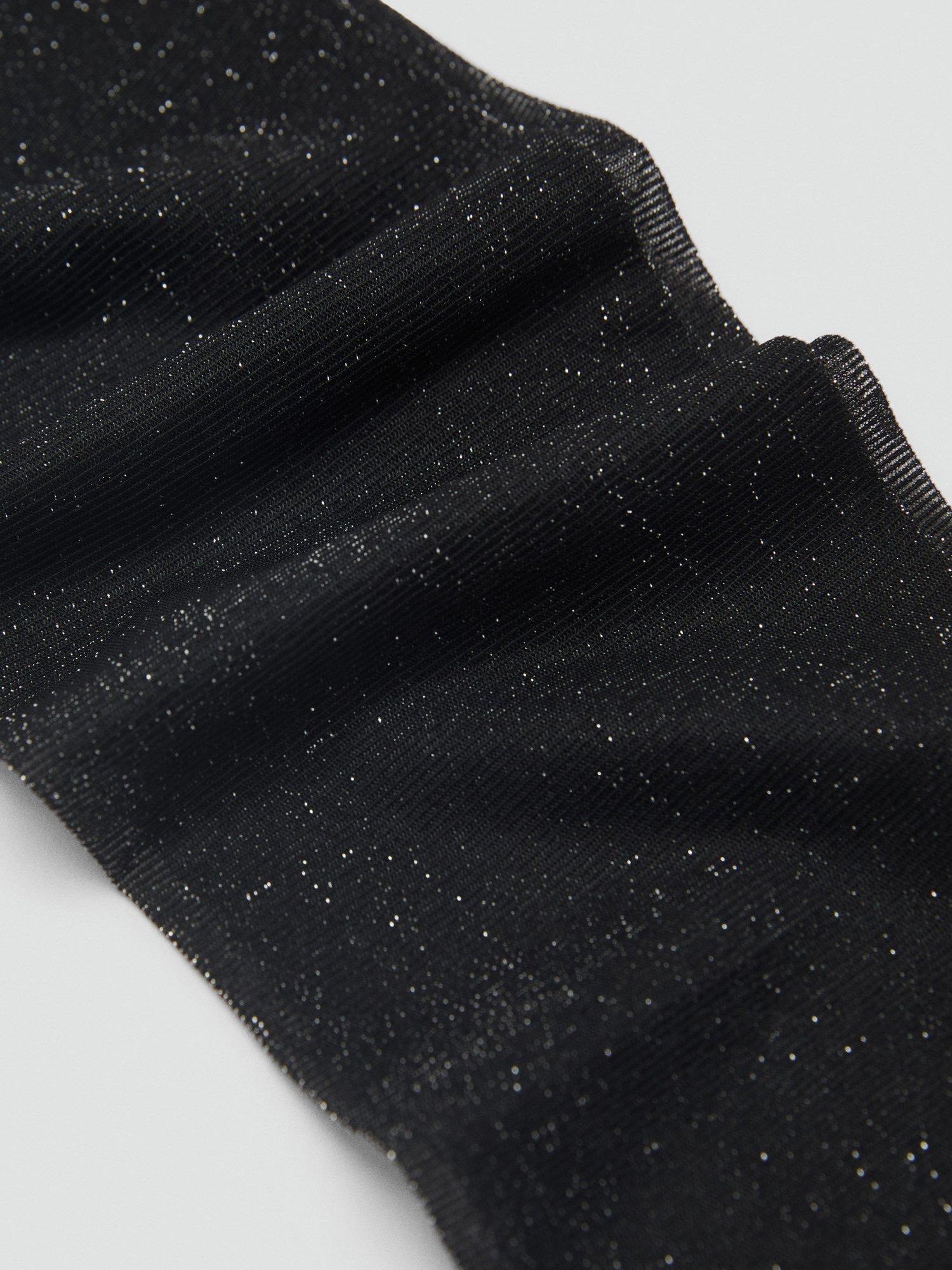 Product image 3 of 4, which shows Mango Cami Sparkle Tights, Silver, S