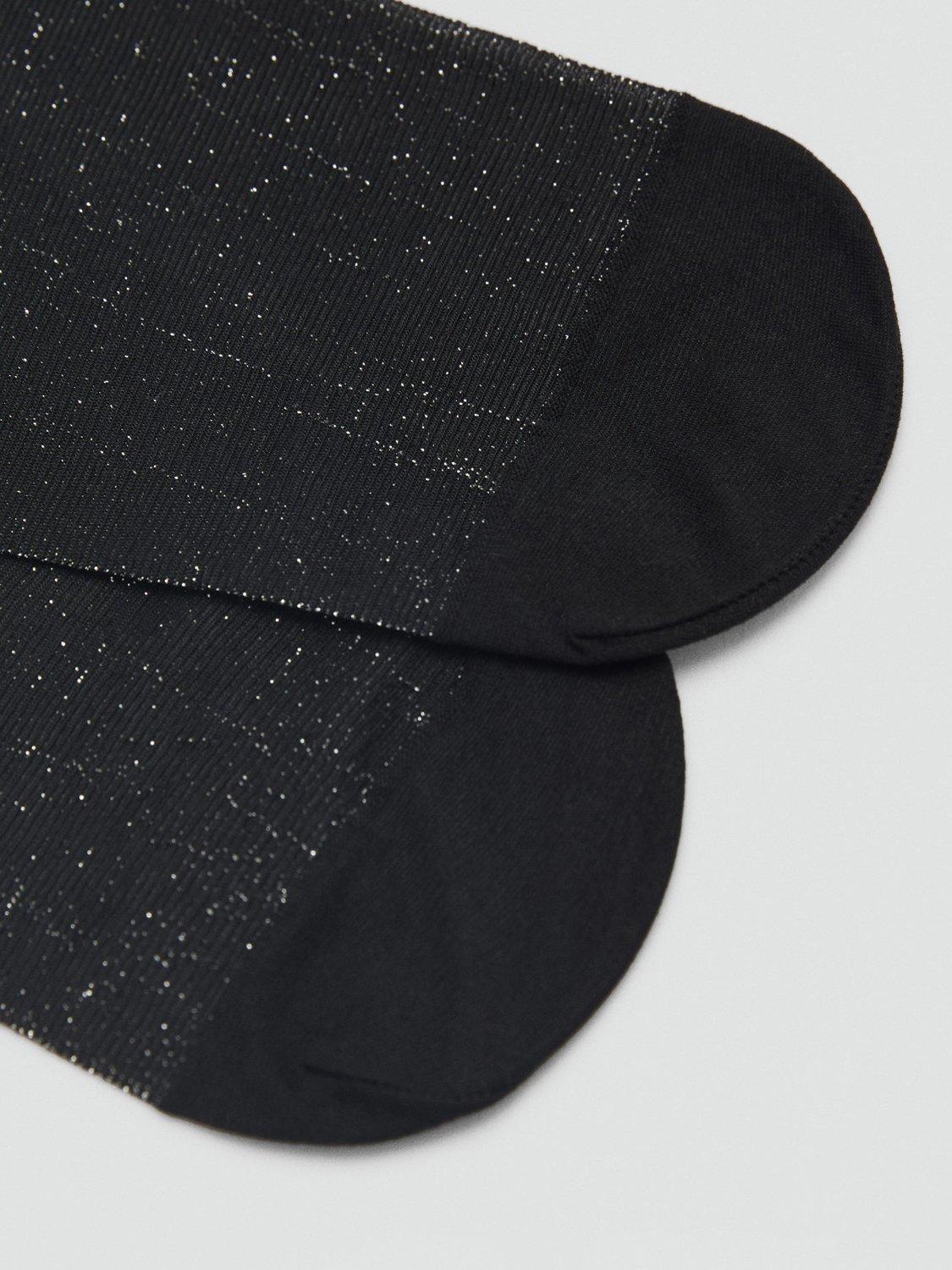 Product image 4 of 4, which shows Mango Cami Sparkle Tights, Silver, S