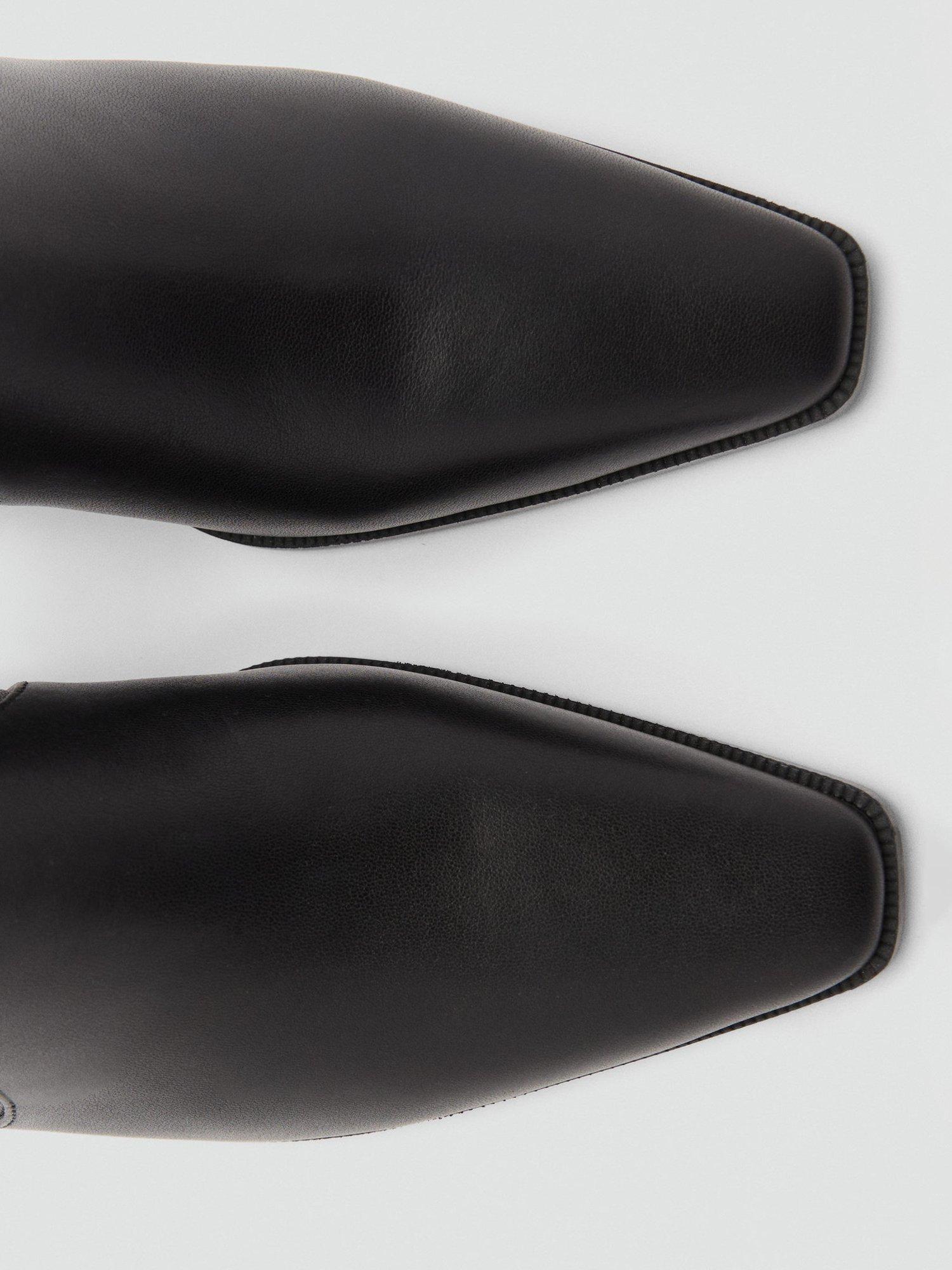 Product image 4 of 4, which shows Mango Pala Leather Ankle Boots, Black, 2