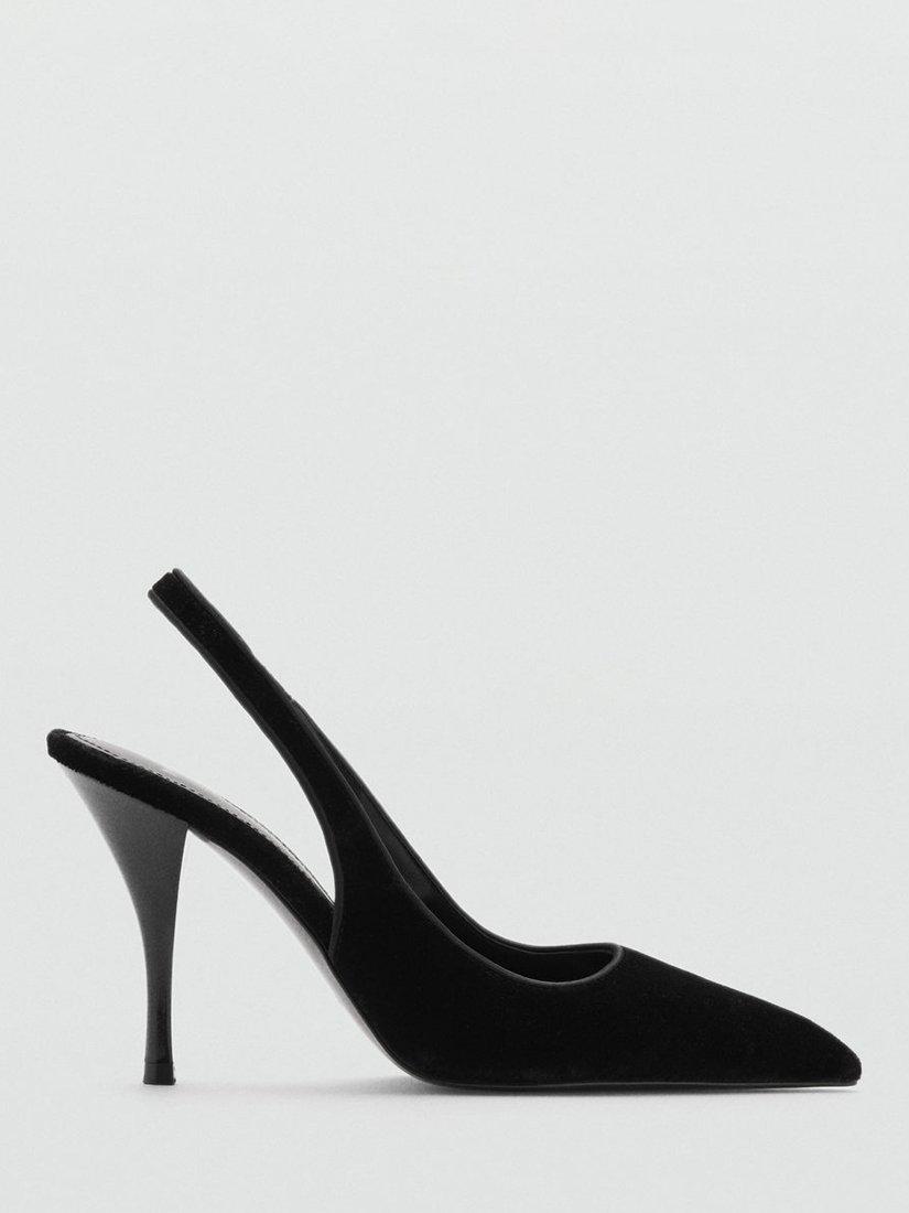 Mango Choconut Velvet Shoes, Black