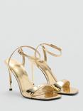 Mango Bico Stiletto Heel Strappy Sandals, Gold