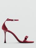 Mango Cosmo Bow Detail Stiletto Heel Sandals, Red