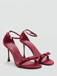 Mango Cosmo Bow Detail Stiletto Heel Sandals, Red