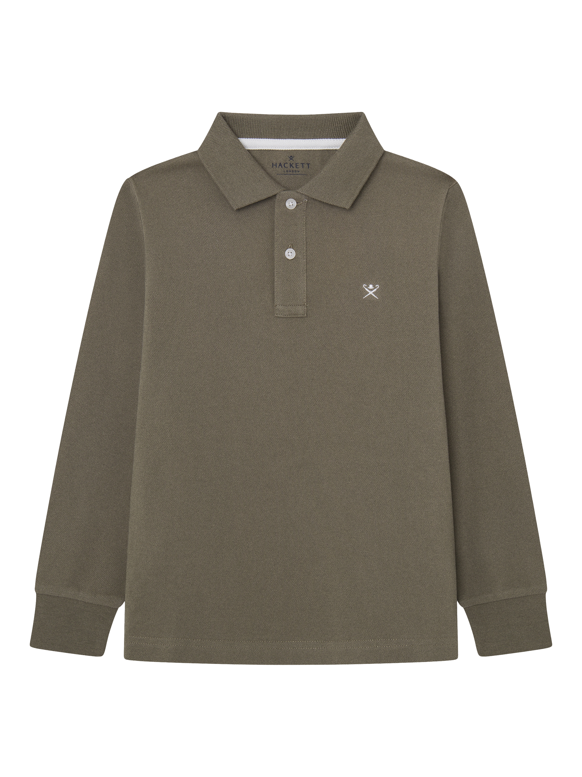 Hackett London Kids' Cotton Piqué Polo Shirt, Dusky Green