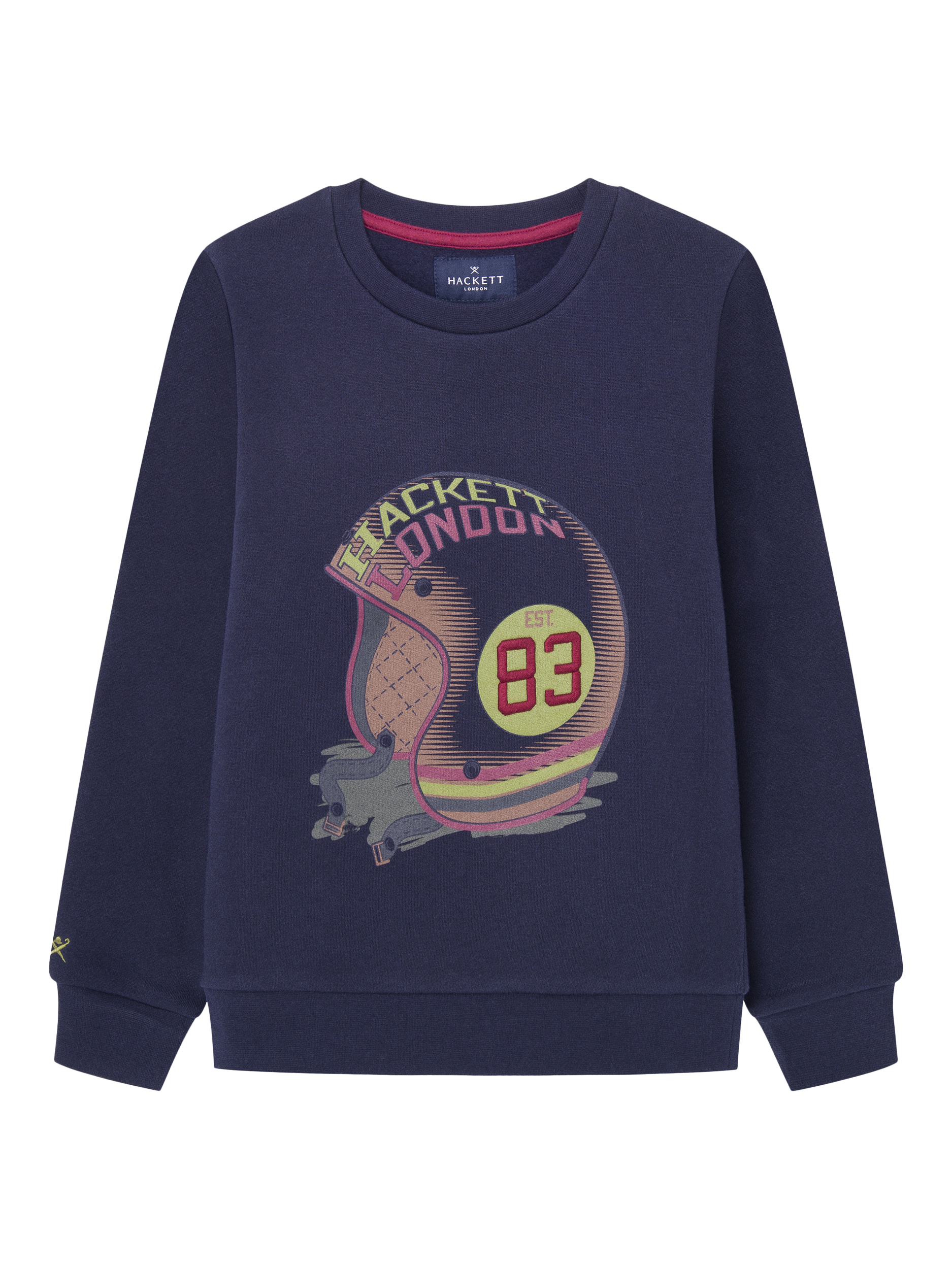 Hackett London Kids' Cotton Graphic Logo Sweatshirt, Midnight Blue