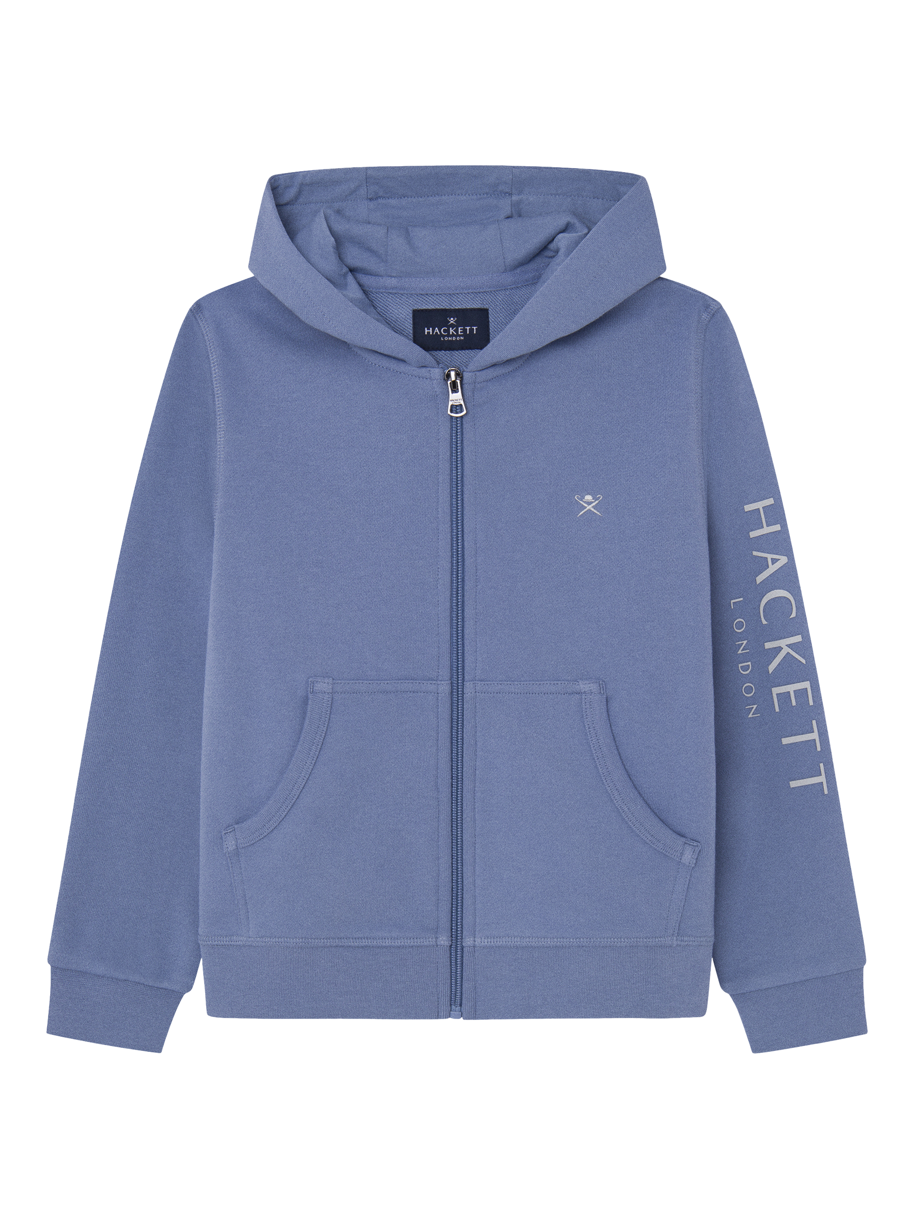 Hackett London Kids' Zipped Hoodie, Chambray Blue