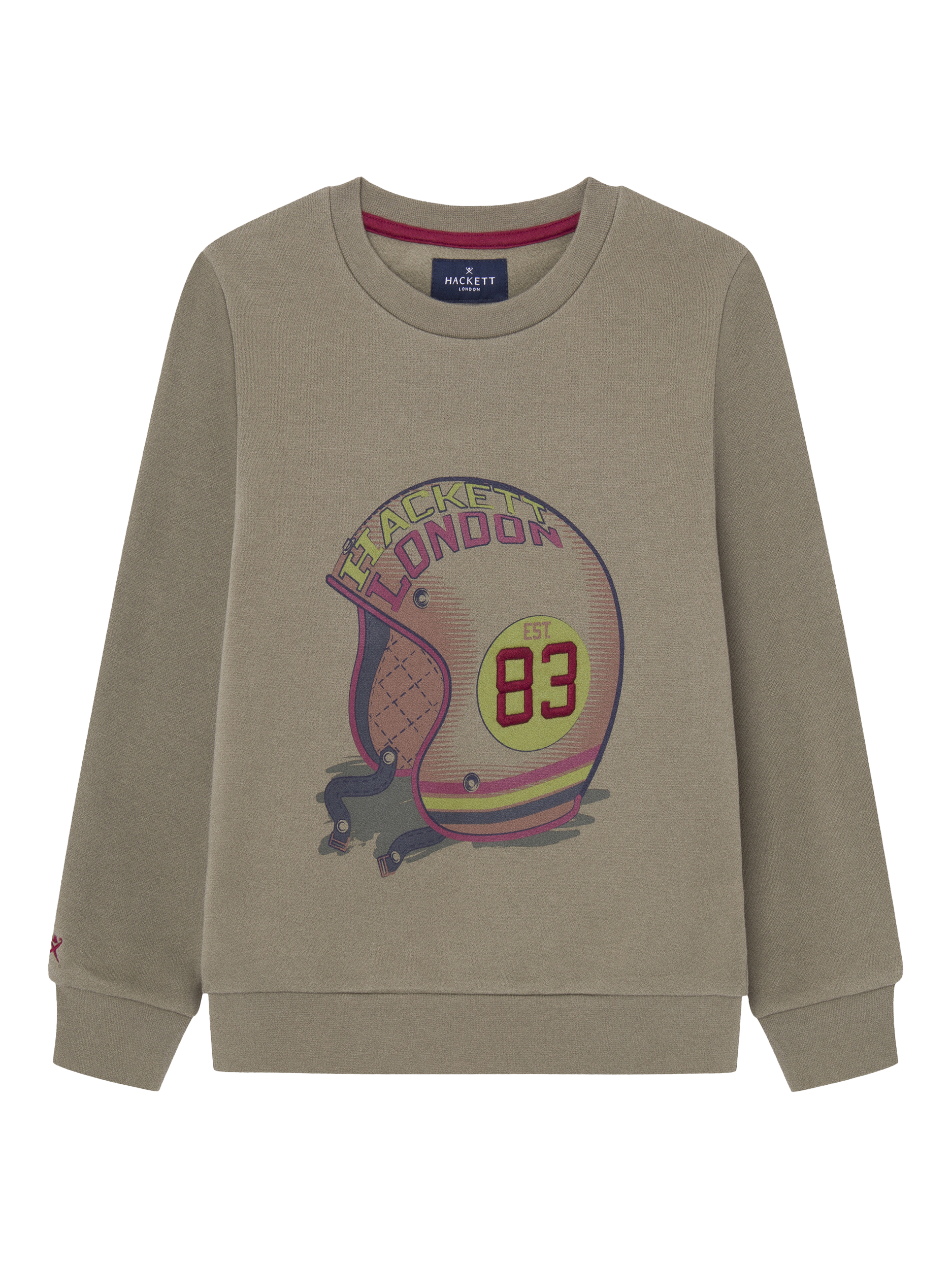 Hackett London Kids' Cotton Graphic Logo Sweatshirt, Dusky Green