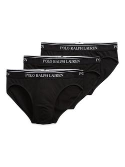 Polo Ralph Lauren Briefs, Pack of 3, Polo Black, Polo Black
