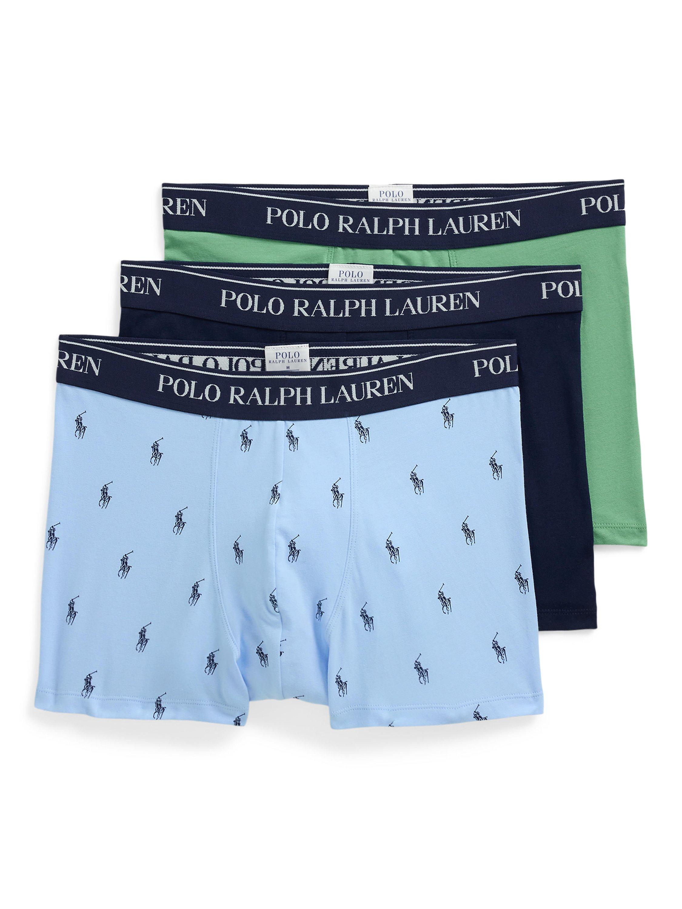 Polo Ralph Lauren Trunks, Pack of 3, Navy Pistachio Blue