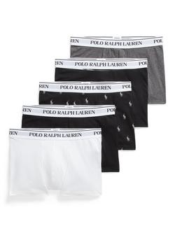 Polo Ralph Lauren Trunks, Pack of 5, Multi, Wht Blk Blk Bc Blk