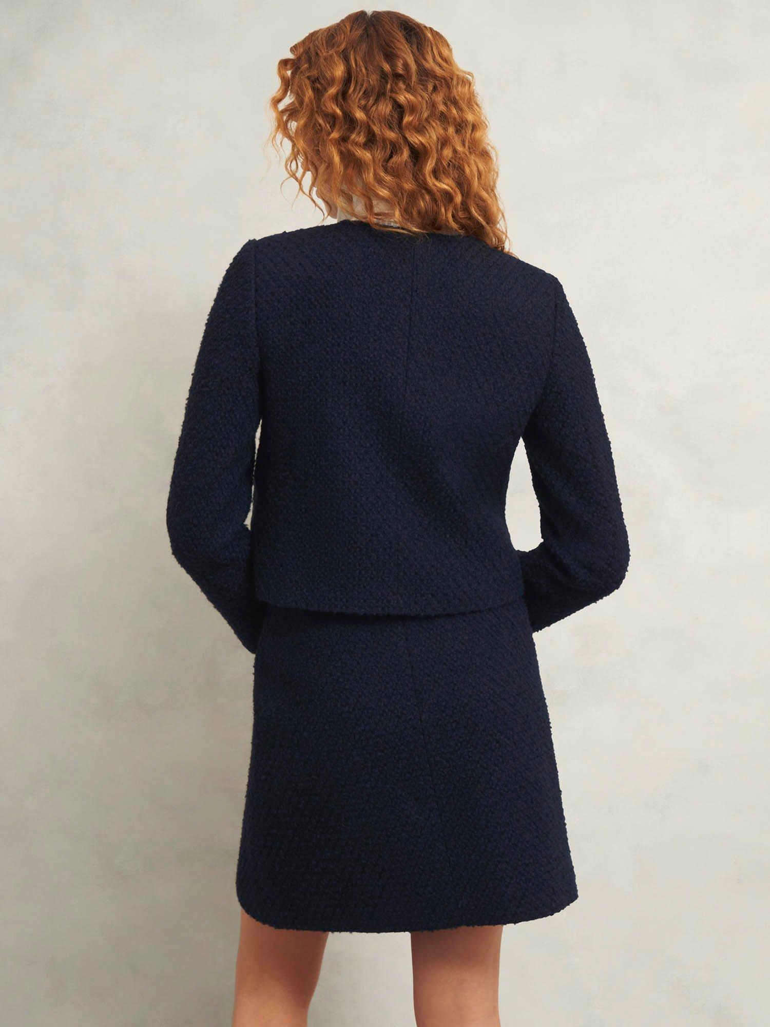 Product image 4 of 6, which shows Hobbs Marie Tweed Jacket, Navy, 16