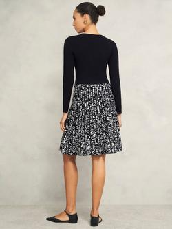 Hobbs Gill Knitted Dress containing LENZING™ ECOVERO™ Viscose - view 2, Black/Ivory