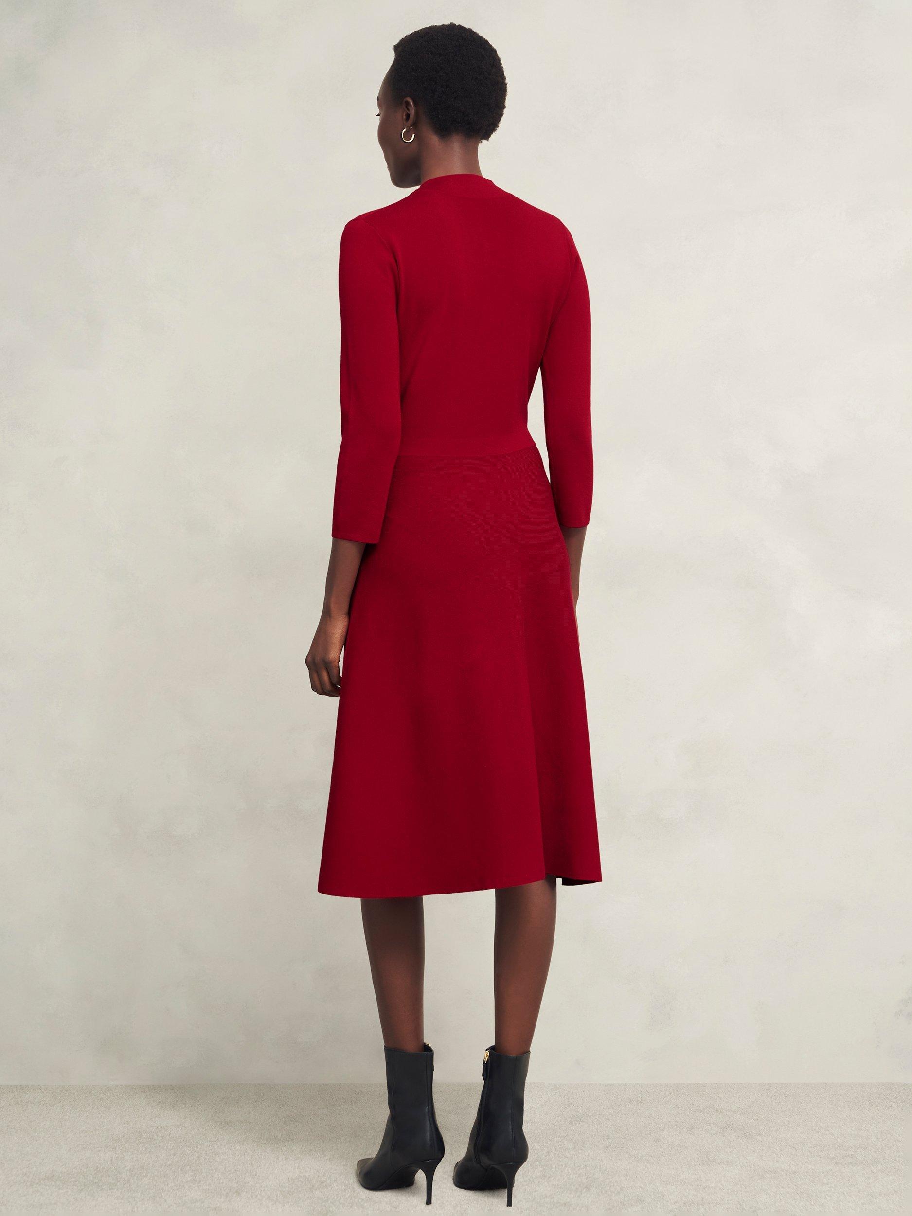 Product image 2 of 6, which shows Hobbs Petite Effie Dress, True Red, 10