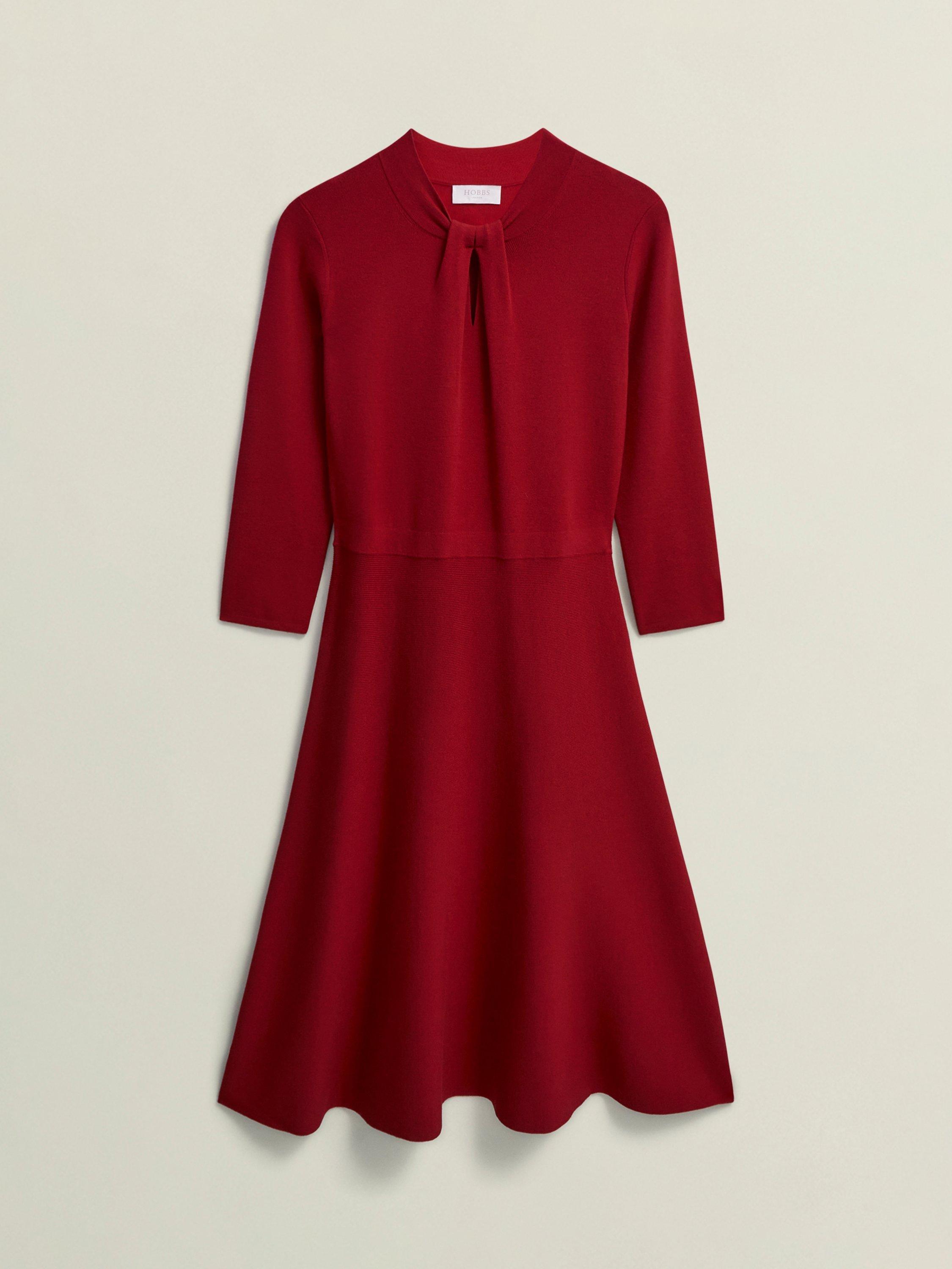Product image 5 of 6, which shows Hobbs Petite Effie Dress, True Red, 10
