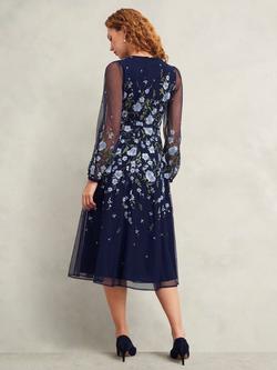 Hobbs Petite Lois Floral Dress, Midnight/Multi - view 2, Midnight/Multi
