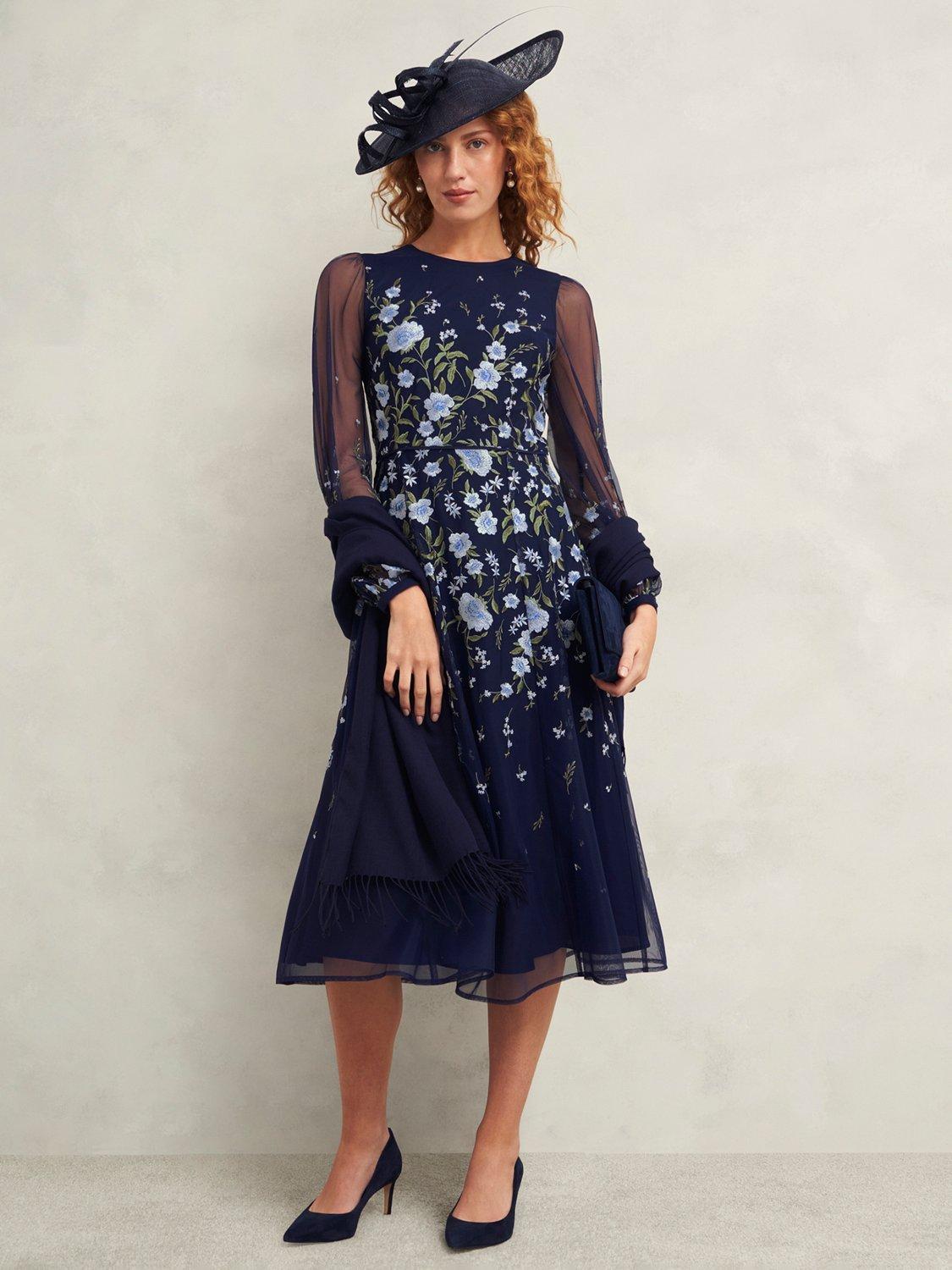 Product image 6 of 8, which shows Hobbs Petite Lois Floral Dress, Midnight/Multi, 10