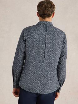 White Stuff Bike Tyres Printed Shirt, Blue/Multi - view 2, Blue/Multi