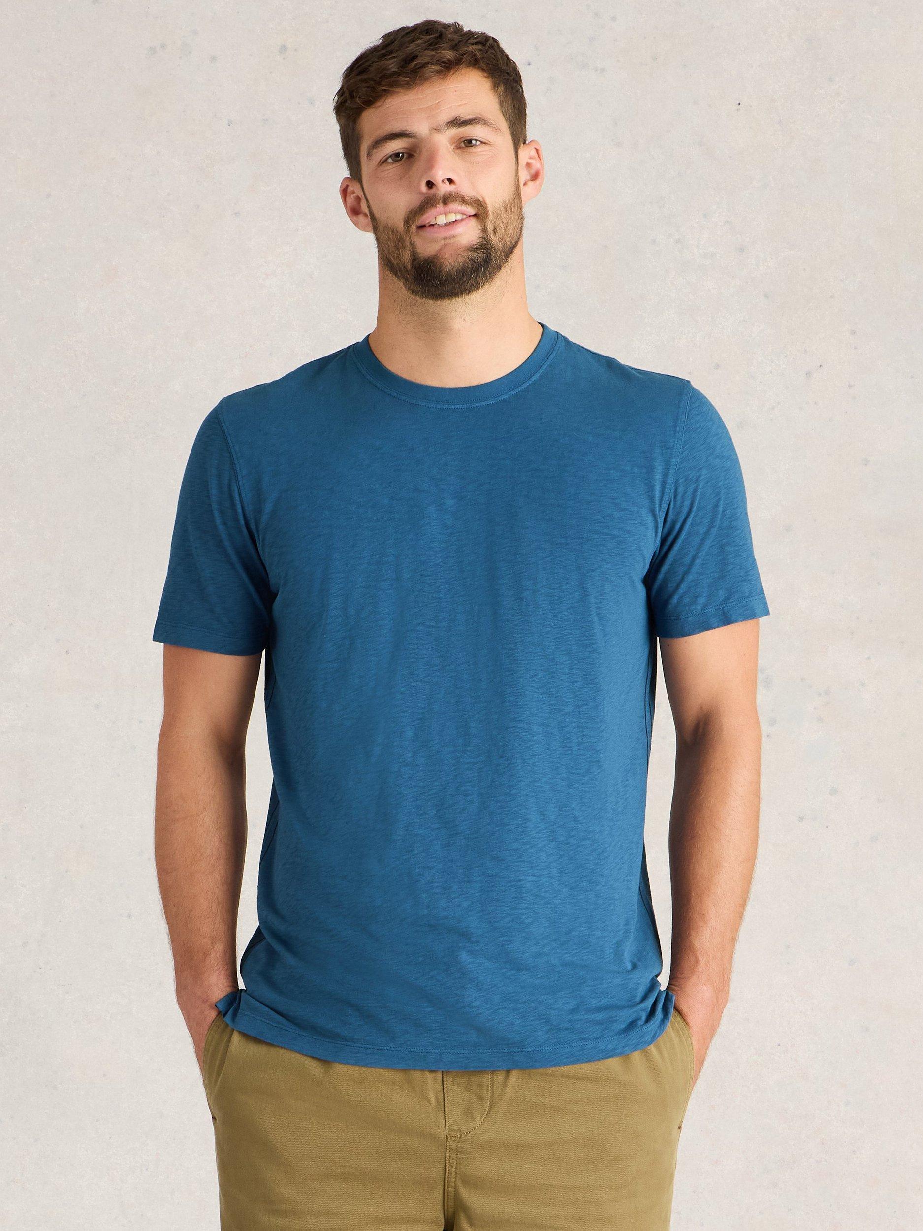 Product image 3 of 6, which shows White Stuff Abersoch Cotton Classic Fit Tee, Indigo Blue, S