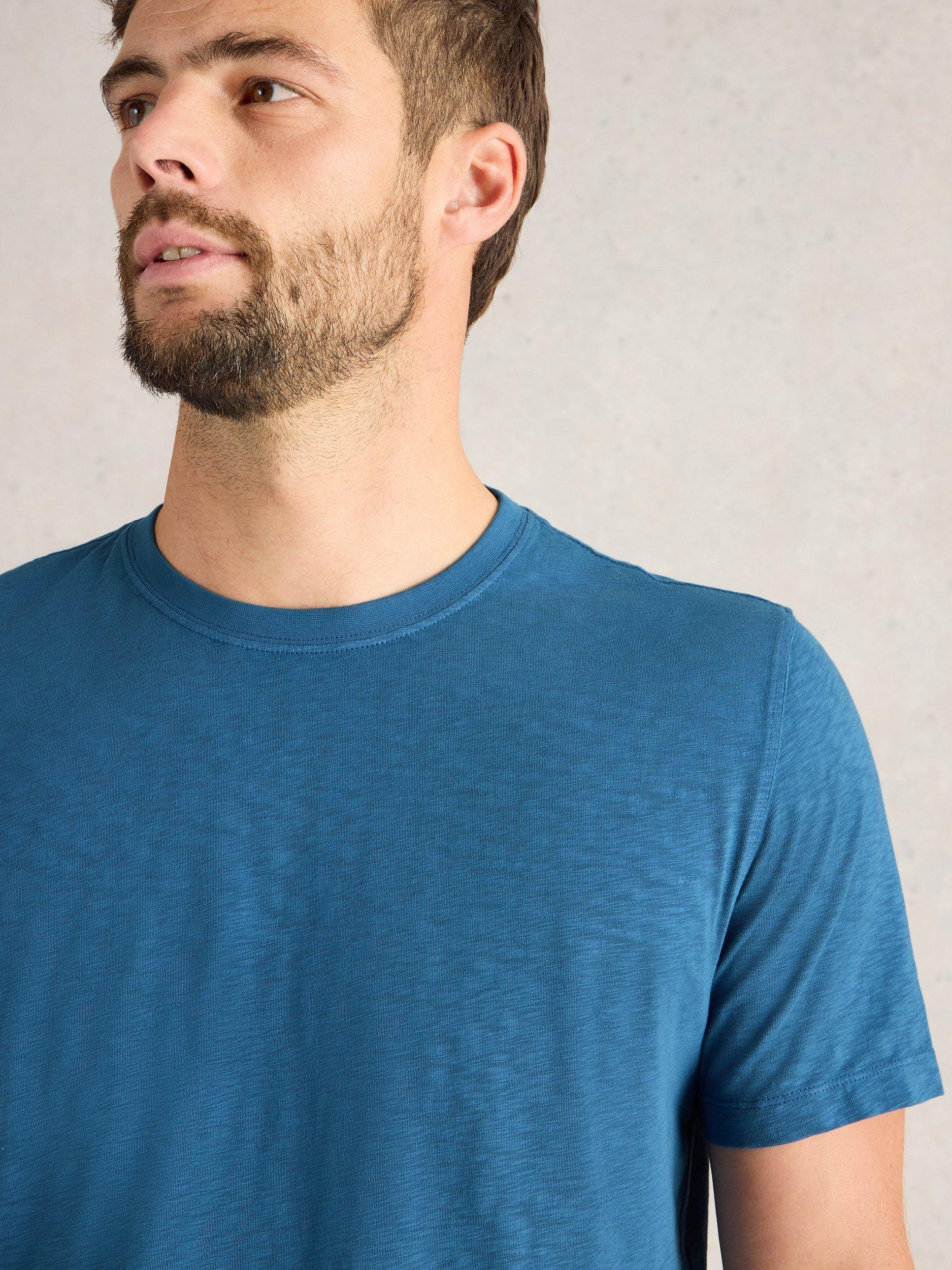 Product image 4 of 6, which shows White Stuff Abersoch Cotton Classic Fit Tee, Indigo Blue, S